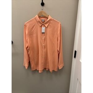 J. Jill Peach Button-Up Blouse